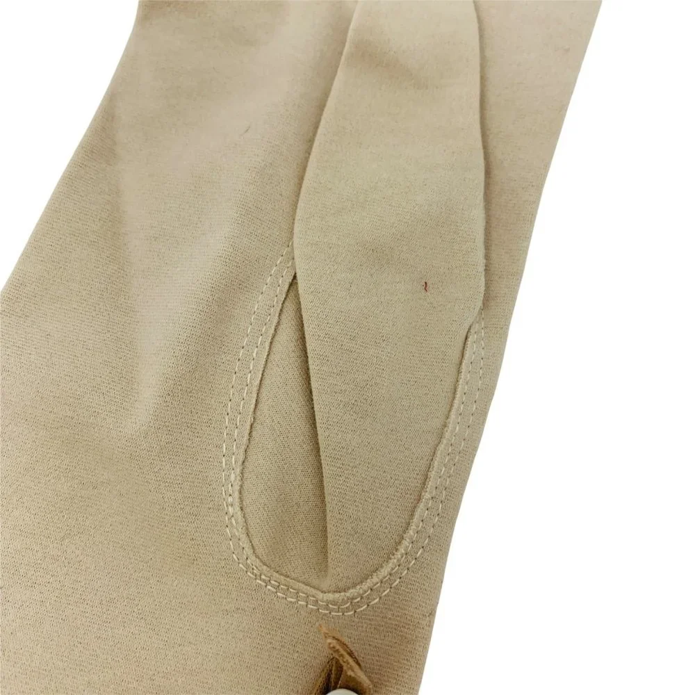 Vintage 1950s Tan & Brown Scalloped Gloves 3 Quarter Length